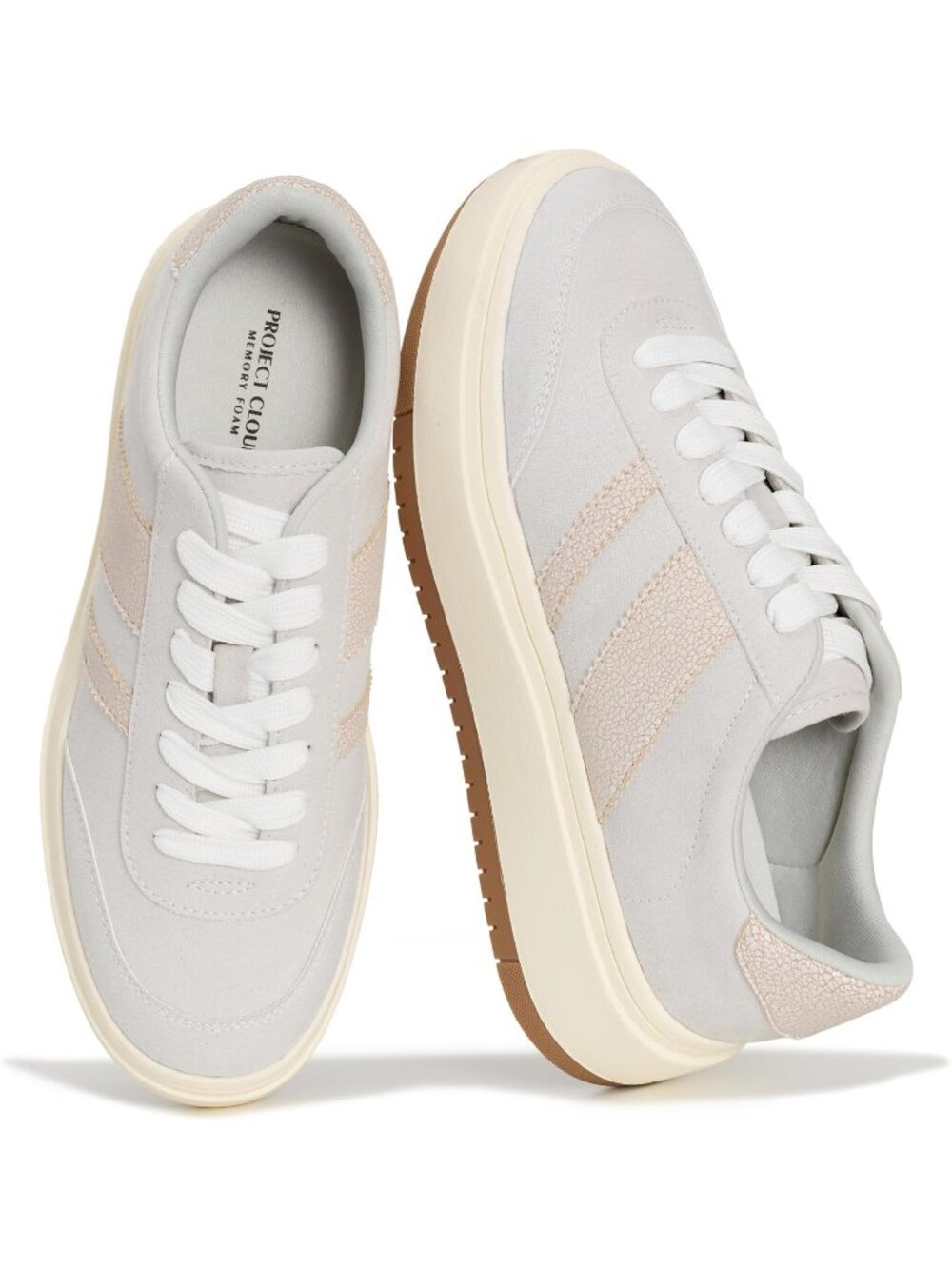 Project Cloud Women's Icegrey Memory Foam Insole Footwear Platform Sneaker Shoes